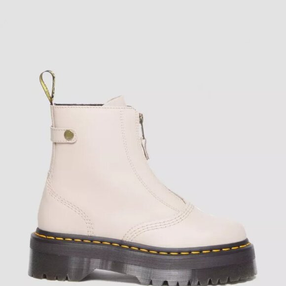 Dr. Martens Jetta Zipped Sendal Leather Platform Boots in Vintage Taupe. Sz: 8 - Picture 4 of 12